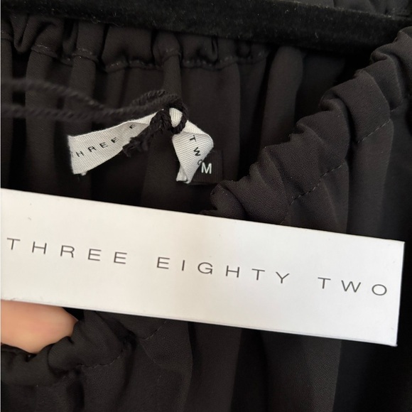 ANTHROPOLOGIE THREE EIGHTY TWO Off-Shoulder Black shorts romper - Picture 4 of 4